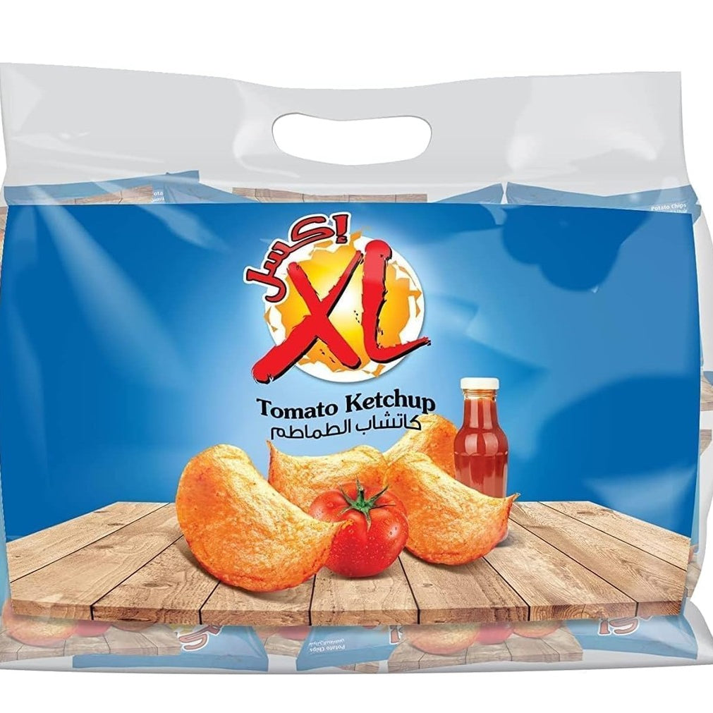 XL Ketchup Flavor Potato Chips, 20 X 12 G, Red