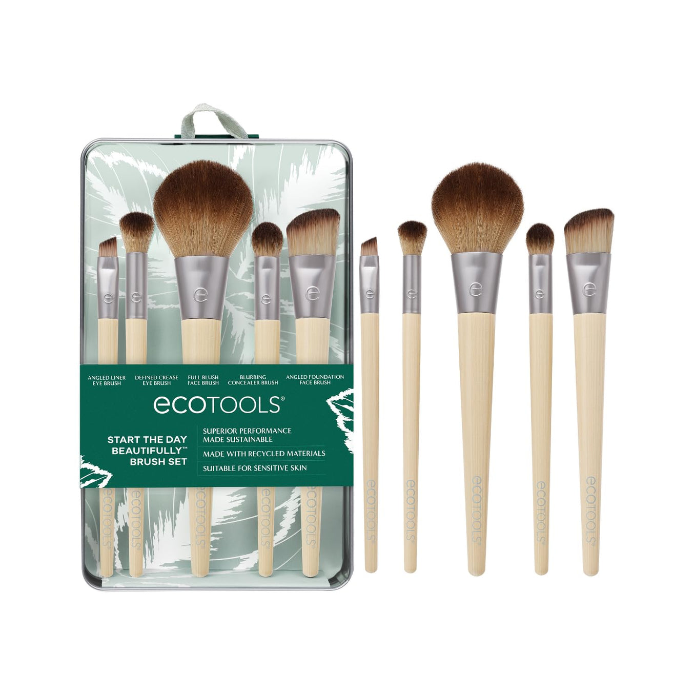 EcoTools 6Piece EcoFriendly Vegan Makeup Brush Set