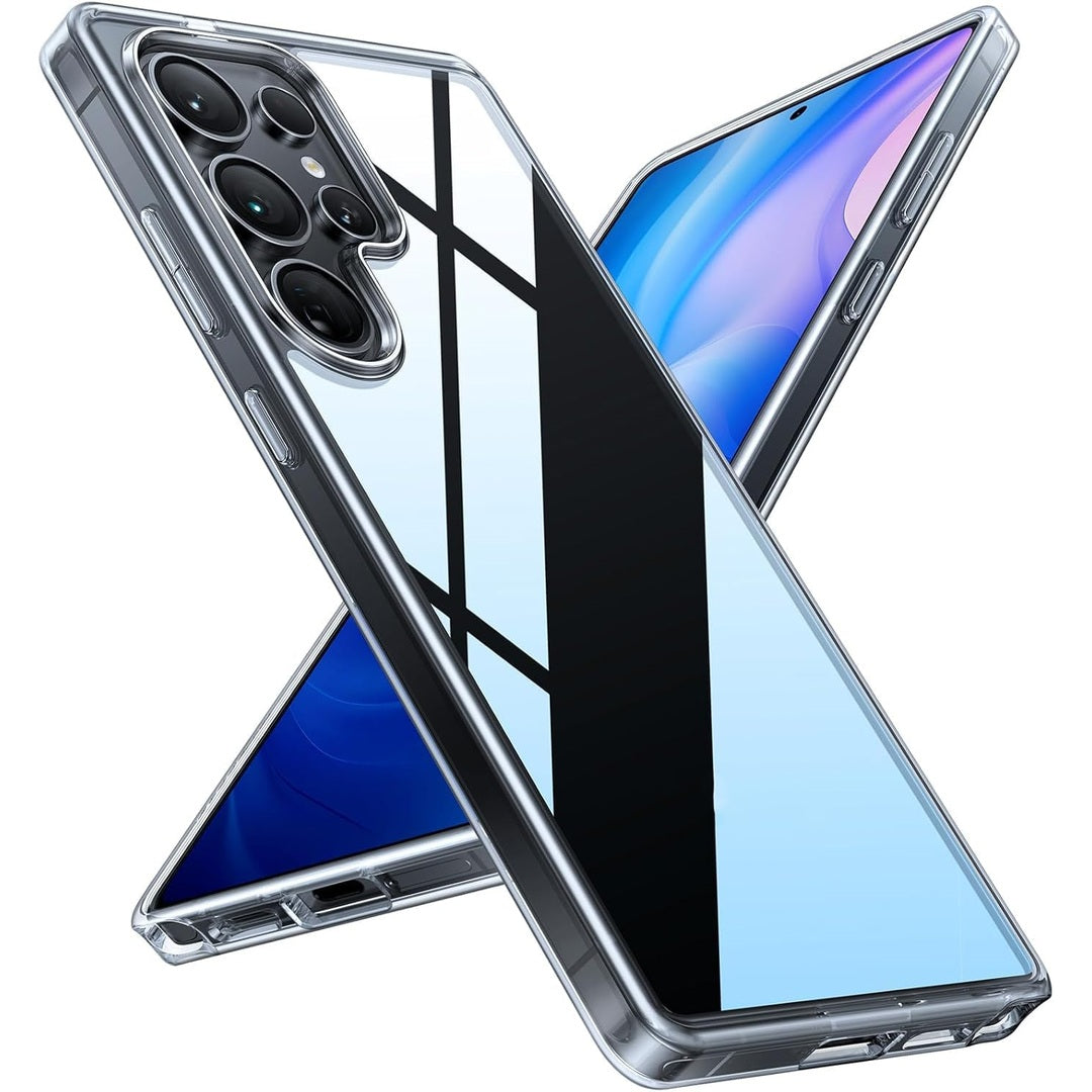 TORRAS Shockproof for Samsung Galaxy S25 Ultra Case 6.8'',12FT Military Grade Drop Tested, Protective Hard Semi-Clear Matte Back & Soft Edge Slim Galaxy S25 Ultra Clear Case Guardian Series, Clear
