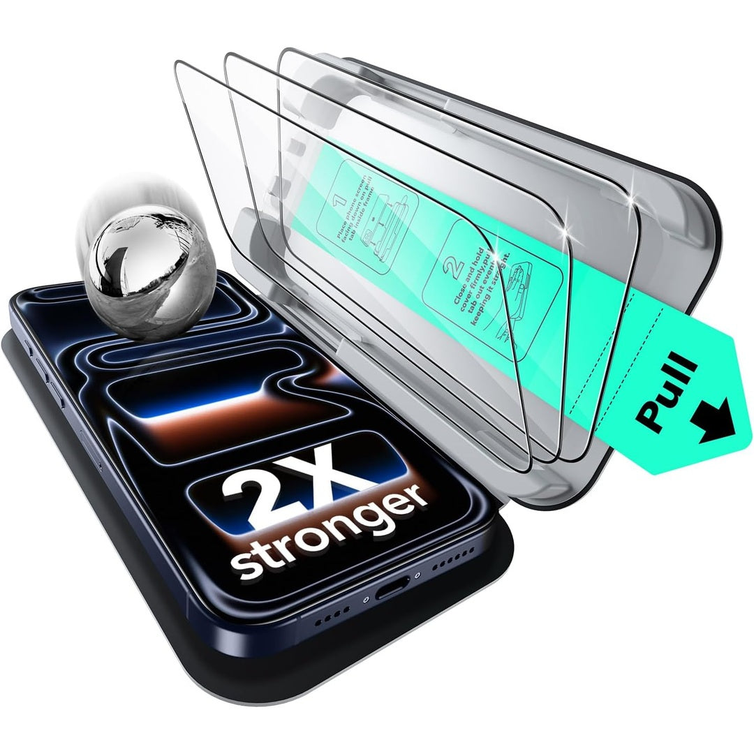 ESR 3 Pack for iPhone 17 Pro Max Screen Protectors Tempered Glass, High Clarity, 9H Hardness Scratch Resistant, Full Coverage, Military-Grade, Shatterproof, Screen Guard with Ultra Fit Tray