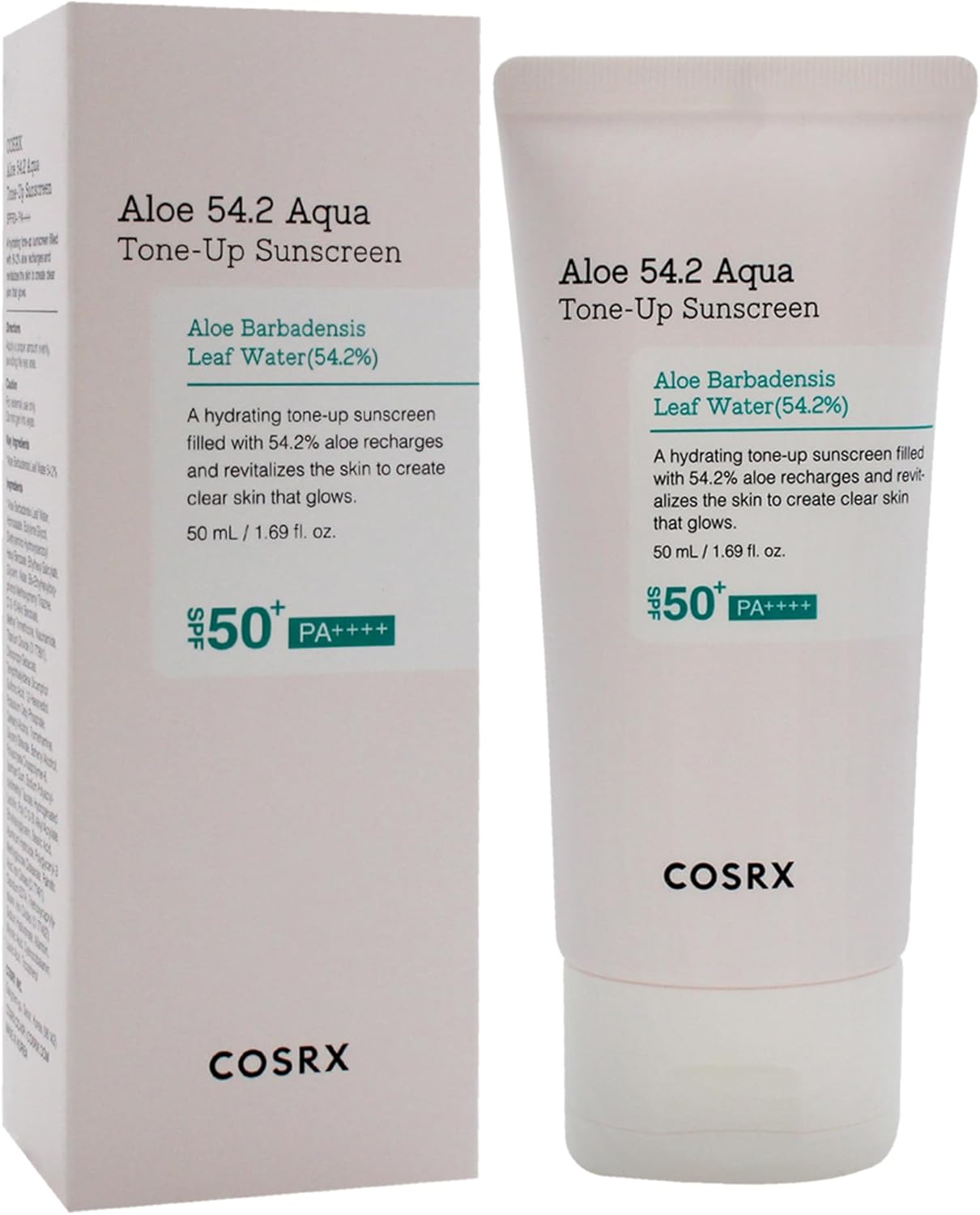 COSRX Aloe 54.2 Aqua Tone-Up Sunscreen SPF 50 Plus for Unisex - 1.69 oz Sunscreen