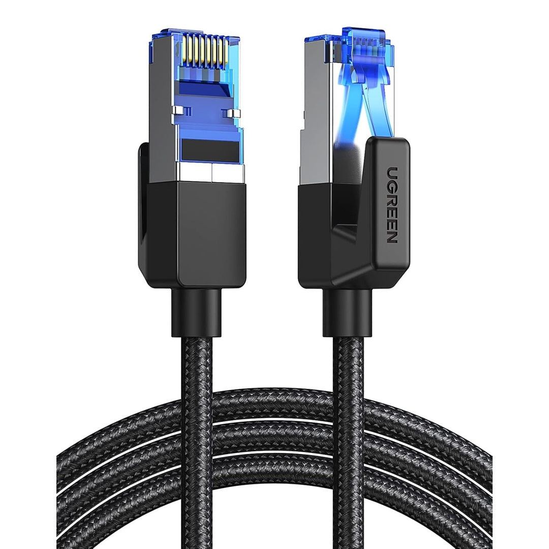 UGREEN Ethernet Cable 1M Cat 8 Gigabit Network Cord High-Speed 40Gbps 2000MHz RJ45 Internet Cable Braided Double Shielded Ethernet Wire Compatible with Gaming Switch PS4 PS5 PC Router TV Xbox