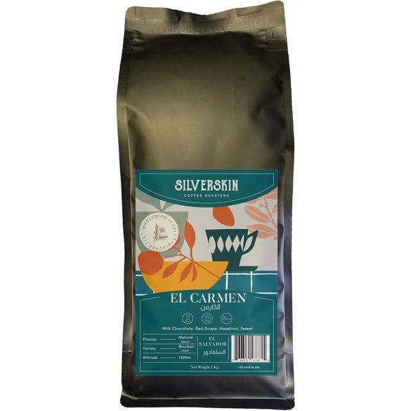 Silverskin Coffee Roasters Specialty Coffee, El Salvador ElCarmen Whole Bean for Espresso & Filter 1kg