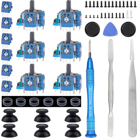 IKPEK 4pcs Analog 3D Joysticks Replacement for PS5 Controller, Joysticks Part with Repair Screwdriver Kit for Playstation 5 DualSense Controller