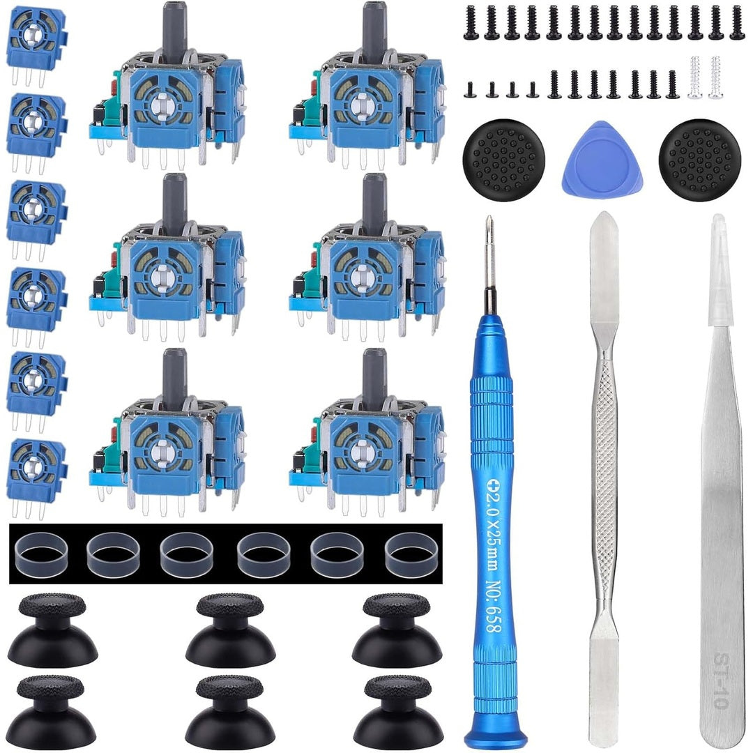 IKPEK 4pcs Analog 3D Joysticks Replacement for PS5 Controller, Joysticks Part with Repair Screwdriver Kit for Playstation 5 DualSense Controller