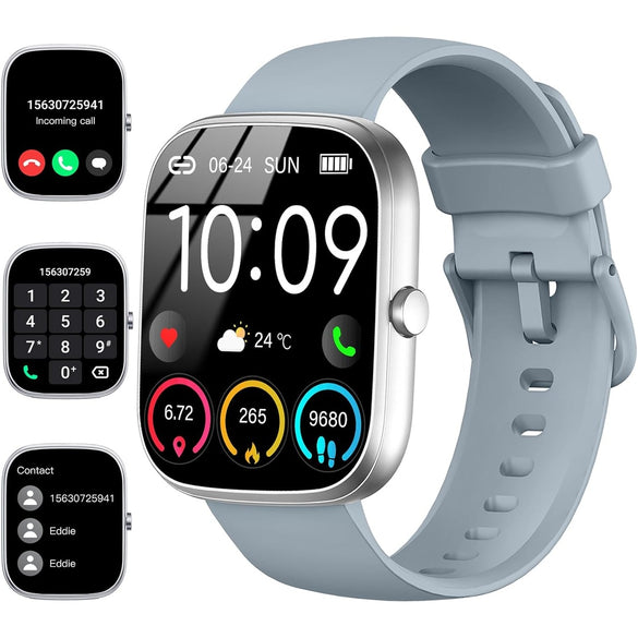 Smart Watch for Men Women (Answer/Make Call), 2024 HD 1.91"Smartwatch Fitness Activity Tracker, 110+ Sports IP68 Waterproof, Heart Rate/Sleep Monitor/Pedometer/Calories, Fitness Watch for Android iOS