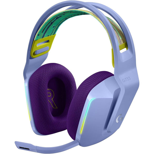 Logitech G Logitech G733 LIGHTSPEED Wireless Gaming Headset with suspension headband, LIGHTSYNC RGB, Blue VO!CE mic technology and PRO-G audio drivers - Black