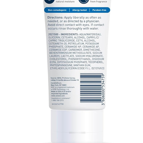 CeraVe Moisturizing Cream, Body and Face Moisturizer for Dry Skin, Body Cream with Hyaluronic Acid and Ceramides, 19 Ounce