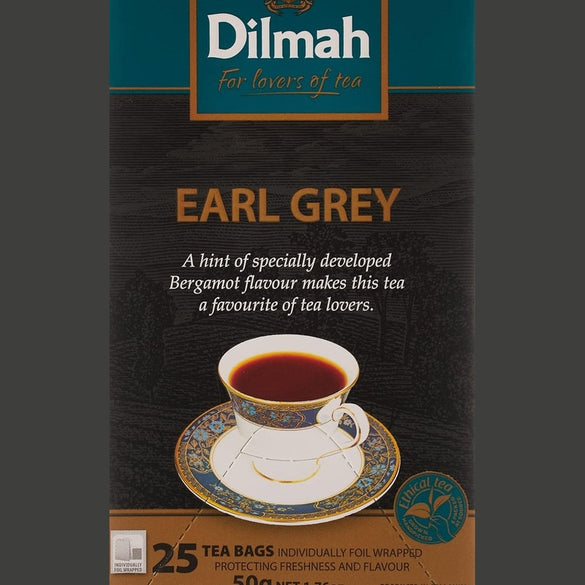 Dilmah Gourmet 100% Ceylon, Single Region Earl Grey Tea Bags, 25 Count, Black