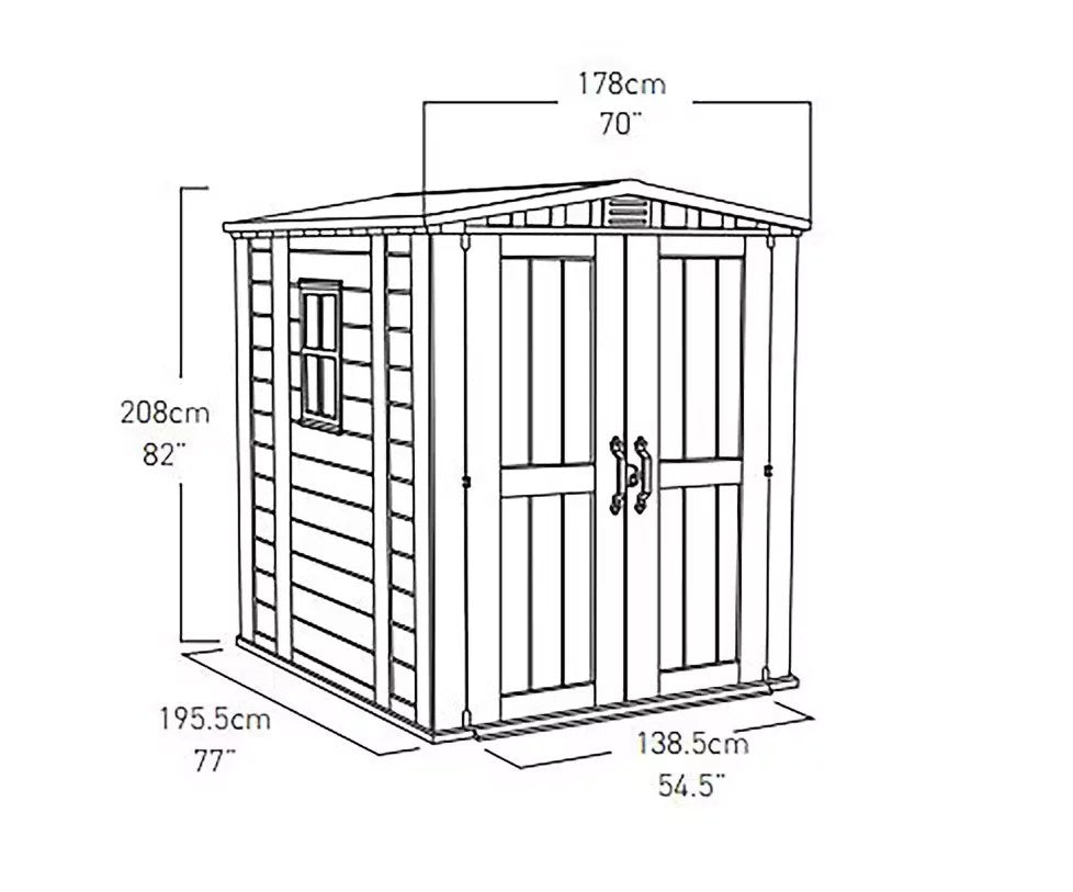 Keter factor 6x6 shed 1.78m x 1.95m