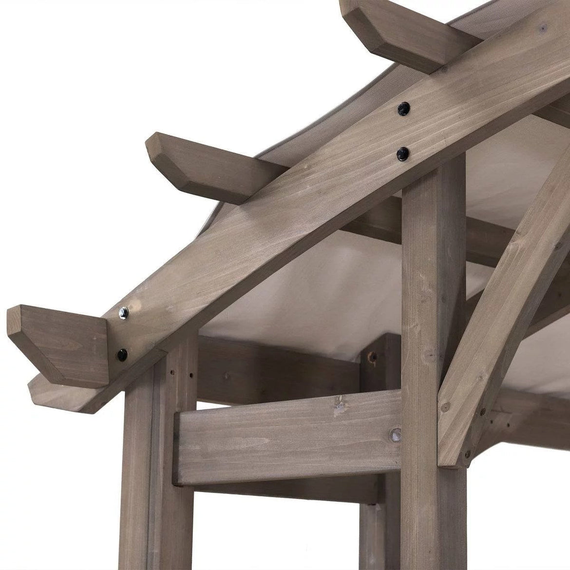 SummerCove 10 ft. x 14 ft. Light Gray Cedar Frame Arched Pergola with Shelves