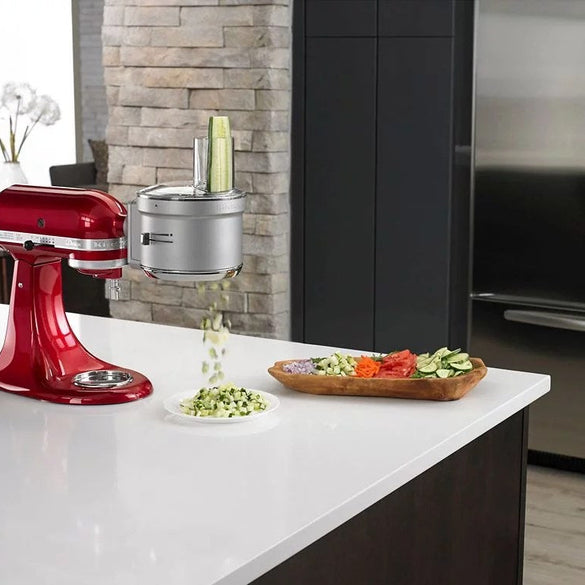 KitchenAid – KSM2FPA Food Processor Attachment Kit with Commercial Style Dicing – Silver