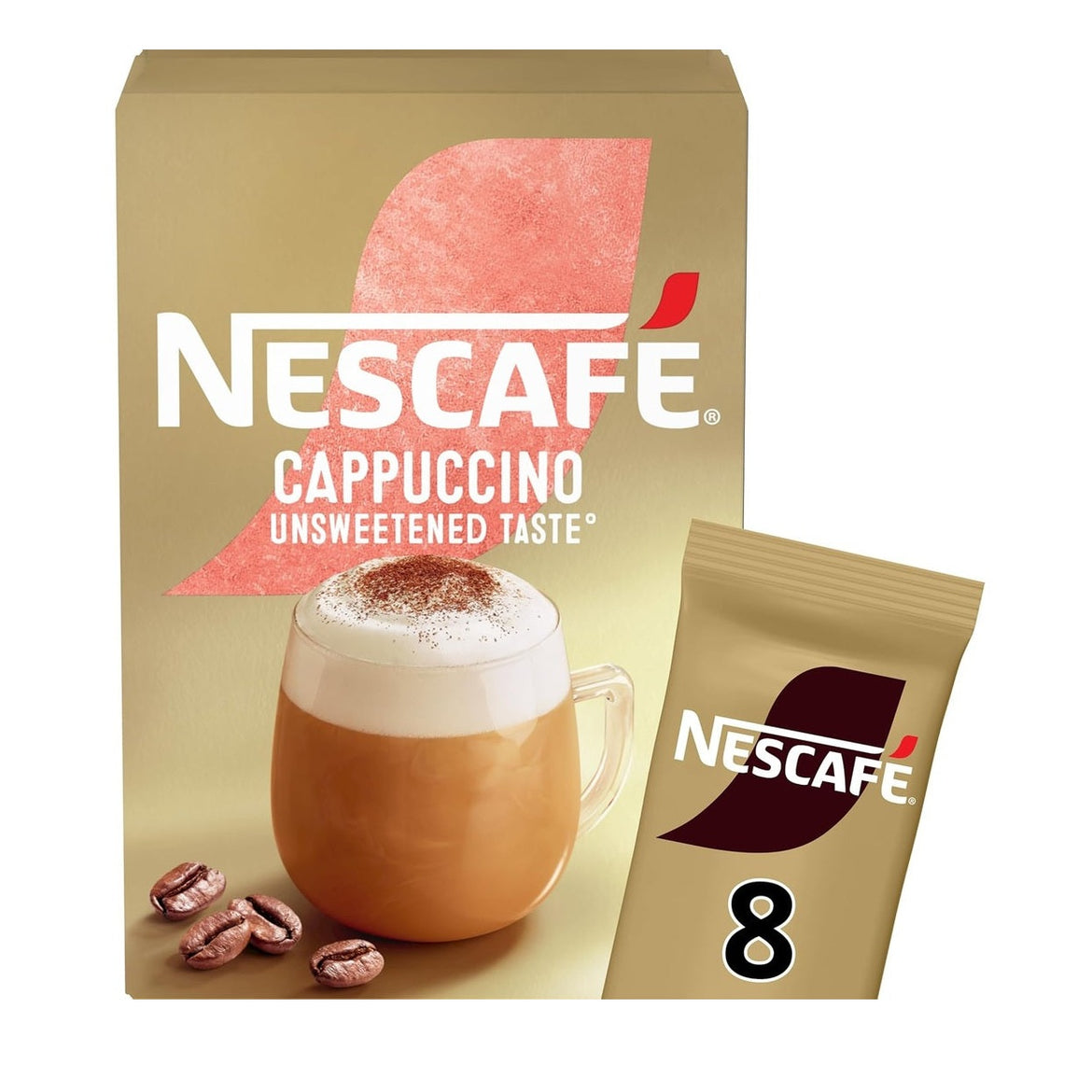 Nescafe Gold Cappuccino Unsweetened Taste Pouch, 113 Gram - Whole Bean