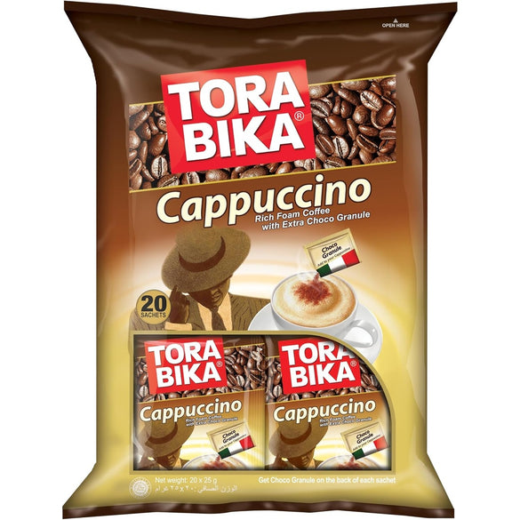 Torabika Instant Coffeee Bag, Capuccino Flavor, 20 Sachets, 500 gm