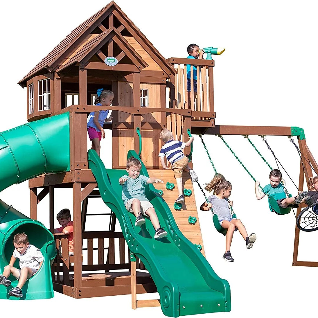Backyard Discovery Skyfort III Cedar Swing Set w/ Tube Slide – DIY