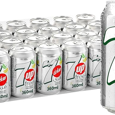 7Up Free, Carbonated Soft Drink, Cans, 24X360Ml