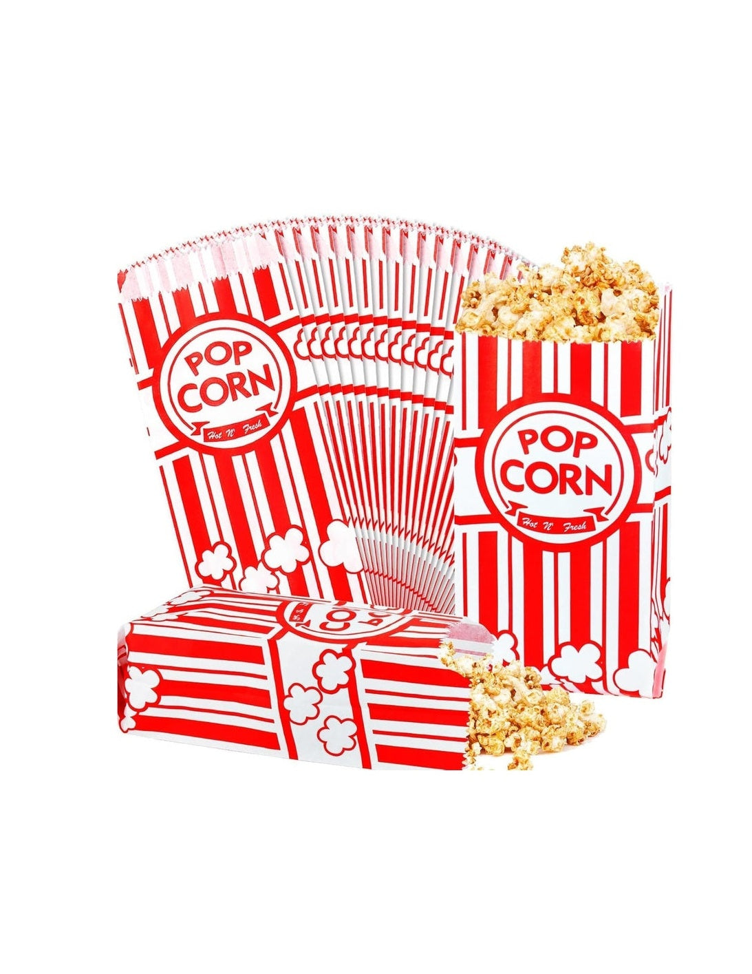 Sudaya 500pcs Paper Popcorn Bags for Party, 1 Oz Small Vintage Individual Servings Popcorn Container Pop Corn Bags Bulk
