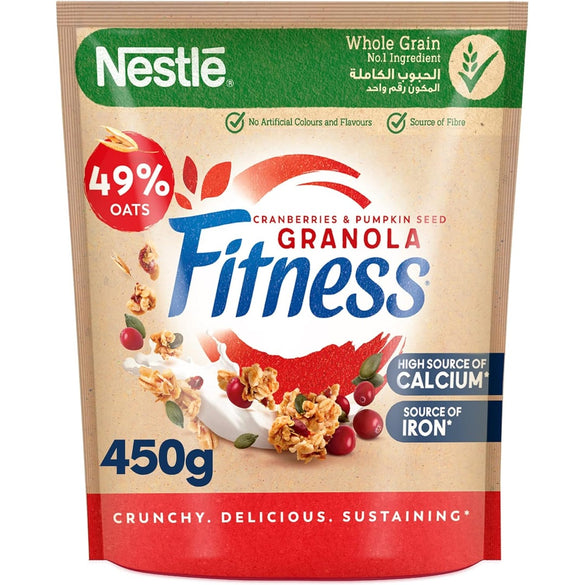 Nestlé Fitness Granola Cranberry Cereal Bag - 450 gm