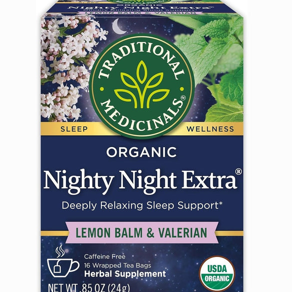 Traditional Medicinals Organic Nighty Night Valerian Relaxation Tea, 16 Tea Bags