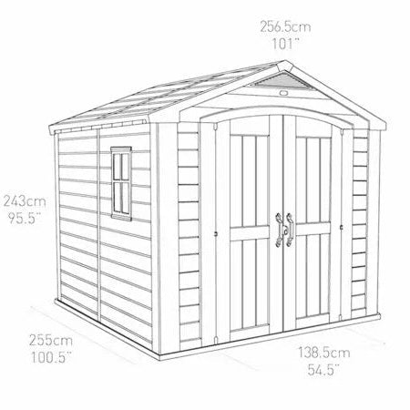Keter Factor 8×8 Foot Large Resin Outdoor Shed