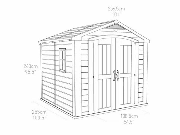 Keter Factor 8×8 Foot Large Resin Outdoor Shed