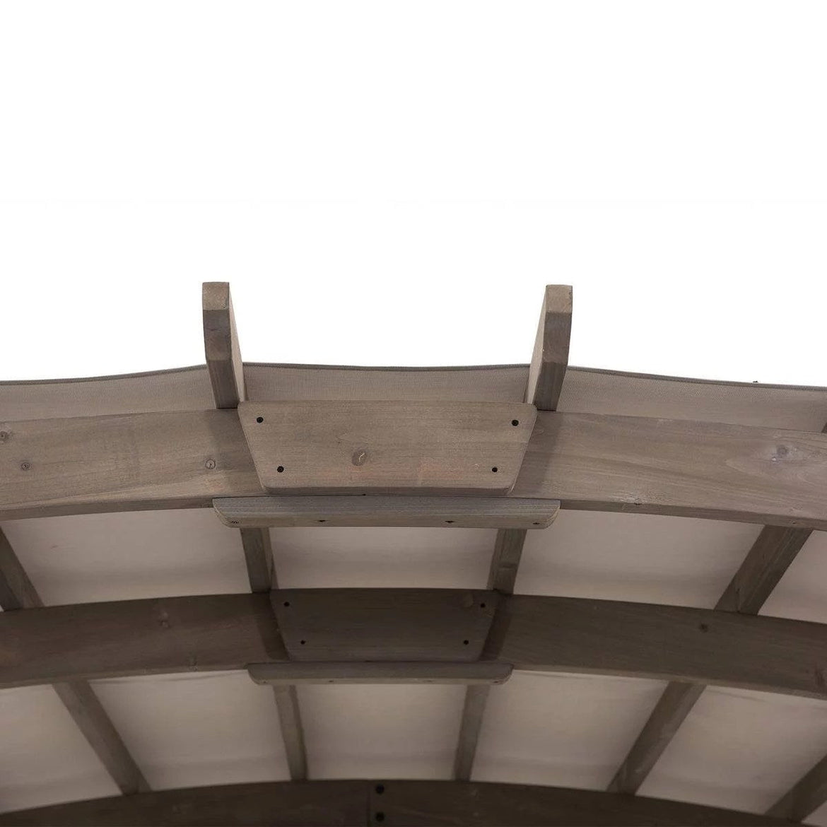 SummerCove 10 ft. x 14 ft. Light Gray Cedar Frame Arched Pergola with Shelves