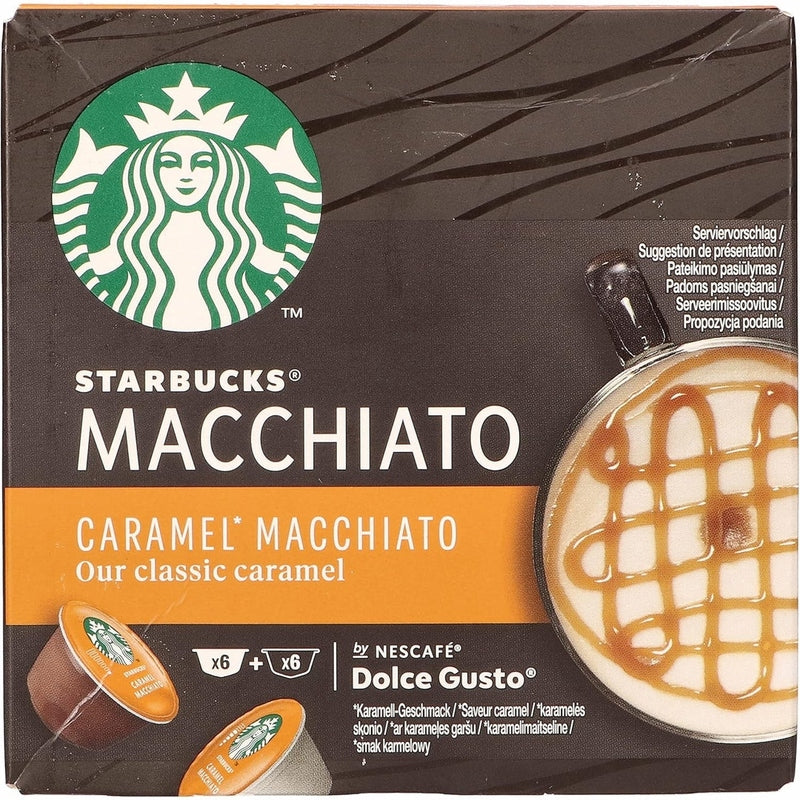 Starbucks caramel macchiato by nescafé dolce gusto box of 6x2 capsules