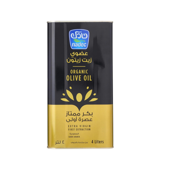 Nadec Organic Extra Virgin Olive Oil, 4 Ltr