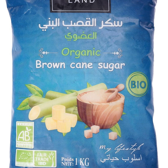 Organic Land Organic Brown Cane Sugar, 1 kg