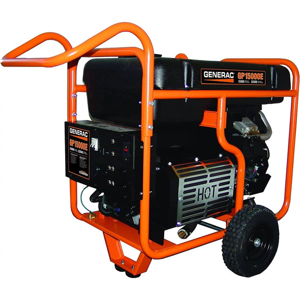 Generac 5734 GP15000E 15000-Watt Electric Start Gas-Powered Portable Generator