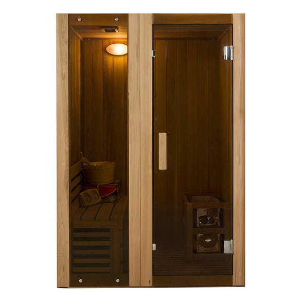 ALEKO StI2ced Cedar Indoor Wet Dry Sauna Steam Room, 3 kW Harvia KIP Heater, 2 Person