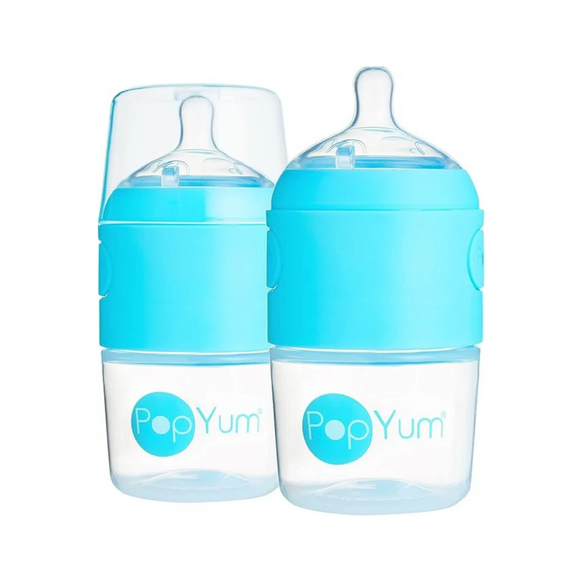 PopYum 150 ml Orange Anti-Colic Formula Making/Mixing/Dispenser Baby Bottles, 3-Pack (with #1 Nipples) - 9 Ounce (Pack of 2)