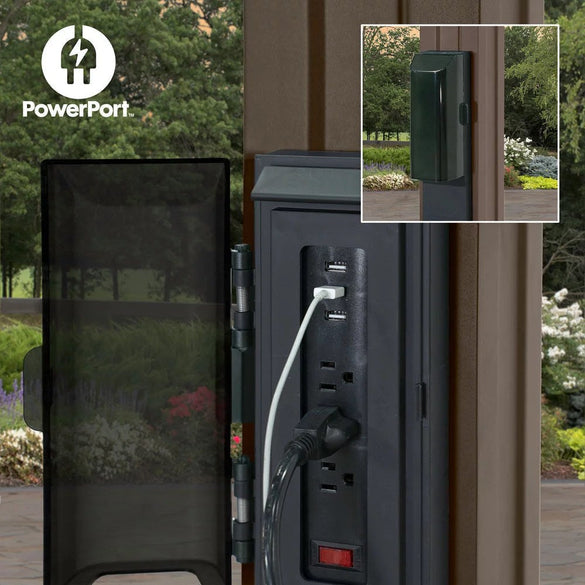 16x12 ashford traditional steel pergola with sail shade soft canopy