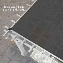 14x10 hawthorne traditional steel pergola with sail shade soft canopy