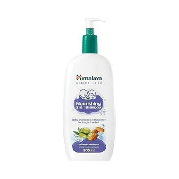 Himalaya No Tears 2in1 Nourishing Baby Shampoo & Conditioner with Olive & Almond Oils for Deeply Moisturized and Tangle-Free Hair, pH Balanced, Free from Alcohol, Parabens & Sulphates- 800ml