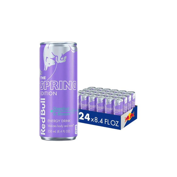 Red Bull Spring Edition Energy Drink, Grapefruit, 8.4 fl. oz., Case of 24 cans, with 80mg Caffeine, Taurine & B Vitamins
