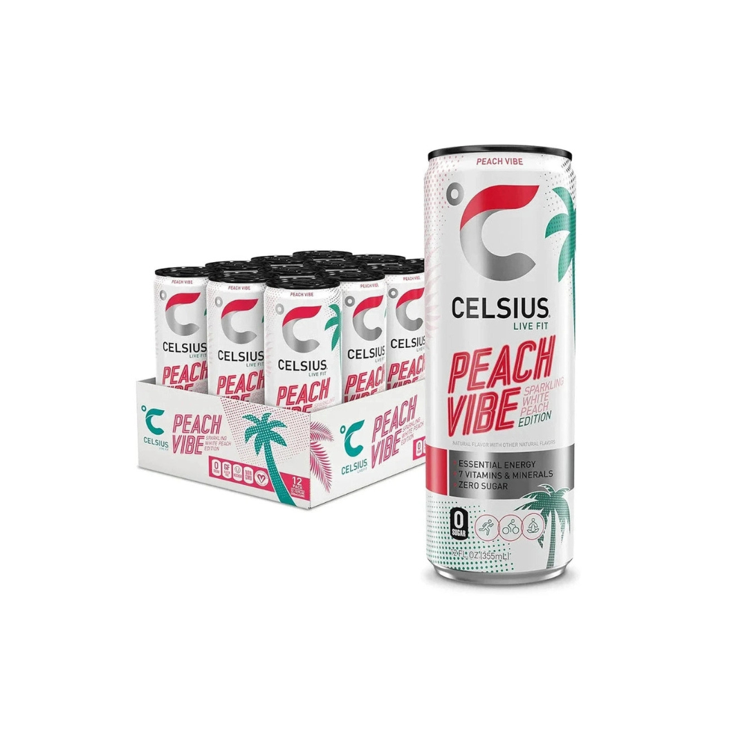 Celsius Fitness Drink, Peach Vibe - 355Ml