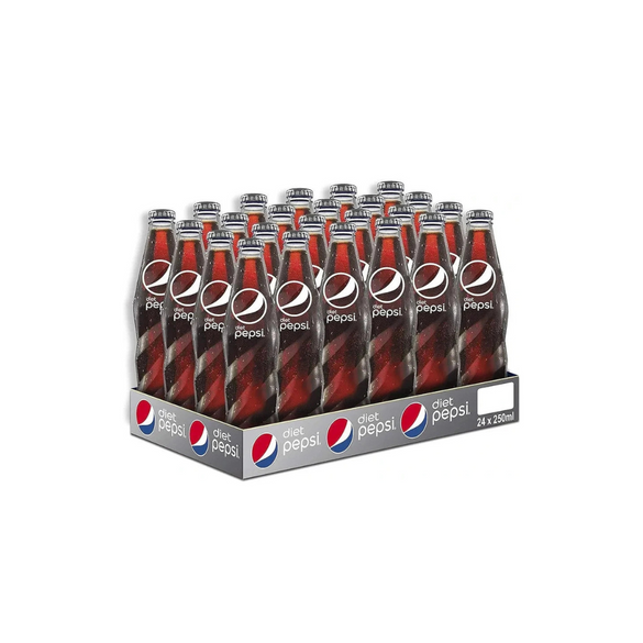 Pepsi diet, Carbonated Soft Drink, Glass Bottle, 24X250Ml Pack Of 1