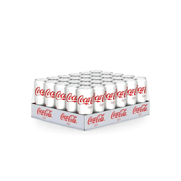 Coca Cola Light Carbonated Soft Drink, Cans, 30 x 250 ml