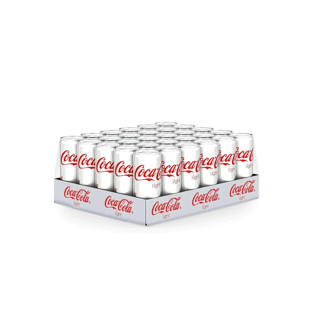 Coca Cola Light Carbonated Soft Drink, Cans, 30 x 250 ml