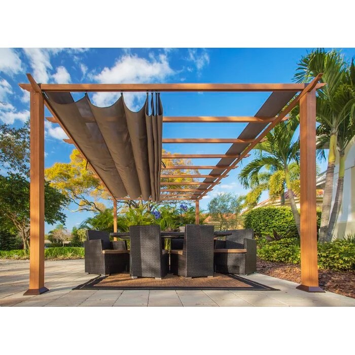 Verona 16 Ft. W x 11 Ft. D Aluminum Pergola with Canopy
