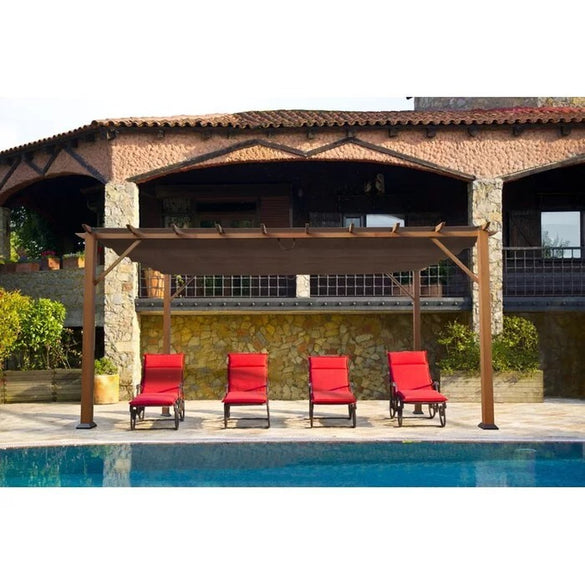 Verona 16 Ft. W x 11 Ft. D Aluminum Pergola with Canopy