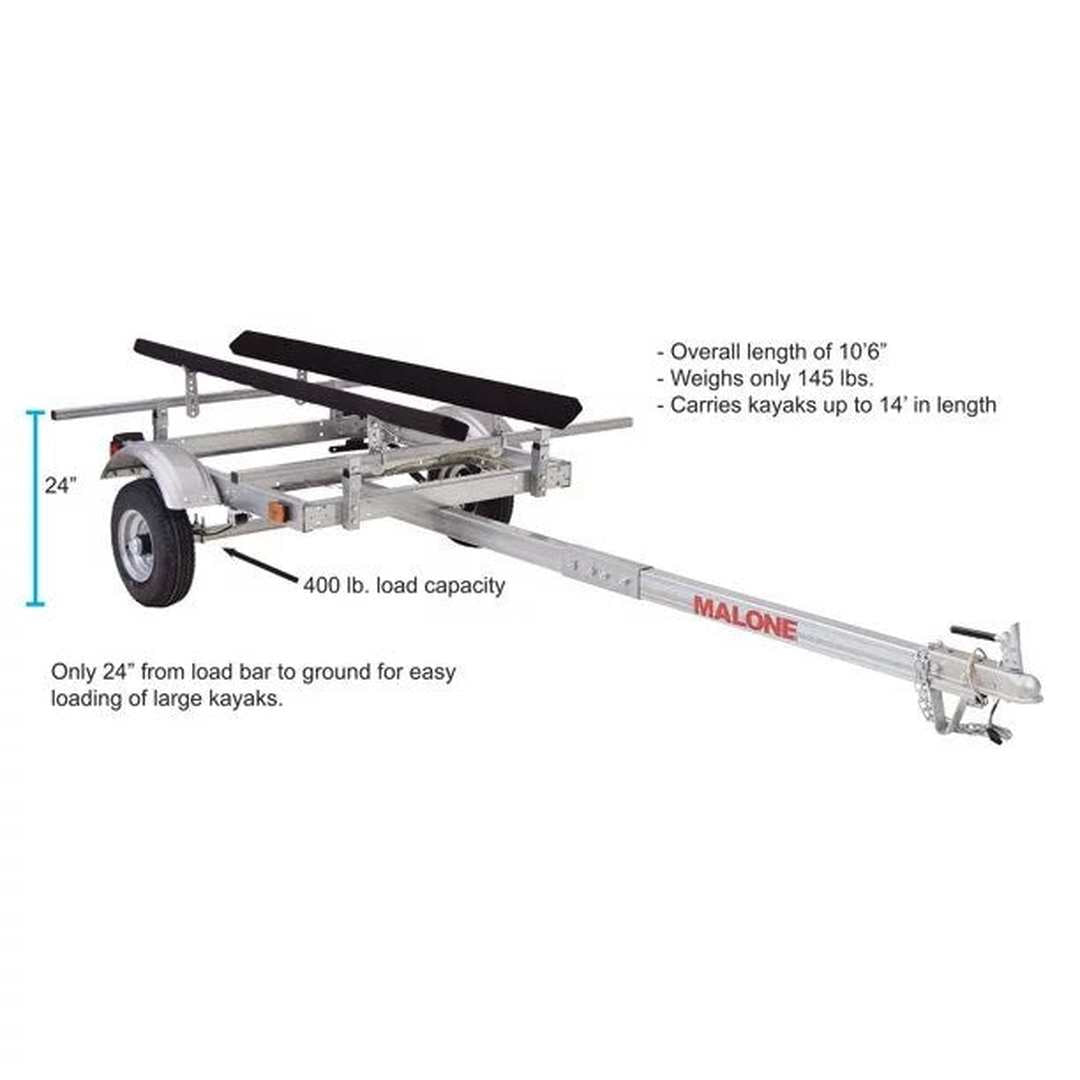 Malone EcoLight Single Kayak Trailer Package (1 Set Bunks)