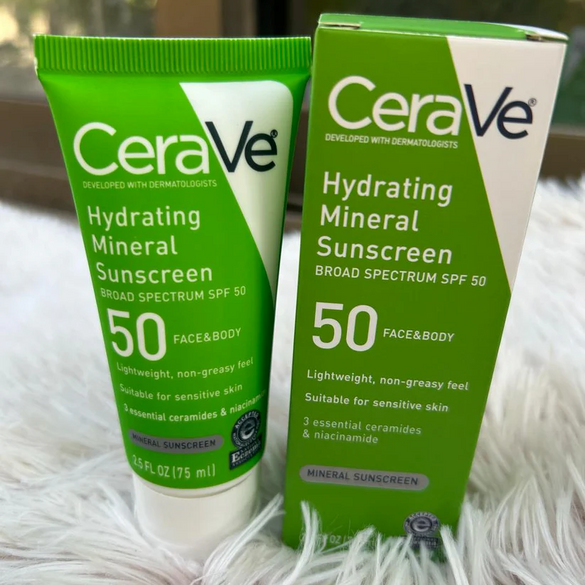 Cerave Hydrating Mineral Sunscreen Broad Spectrum SPF 50 Face & Body