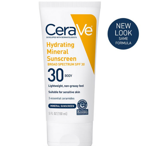 CeraVe Hydrating Mineral Sunscreen Body Lotion SPF 30