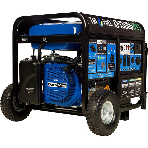 DuroMax 13000 Watt, Tri Fuel Portable Generator, w/ CO Alert