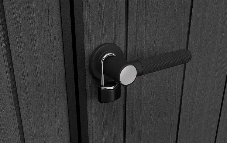 Keter Artisan 9×7 Foot Large Outdoor Shed with Floor with Modern Design for Patio Furniture