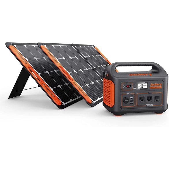 Jackery Solar Generator 1000, Explorer 1000 and 2X SolarSaga 100W with 3x110V/1000W AC Outlets, Solar Mobile Lithium Battery Pack for Outdoor…