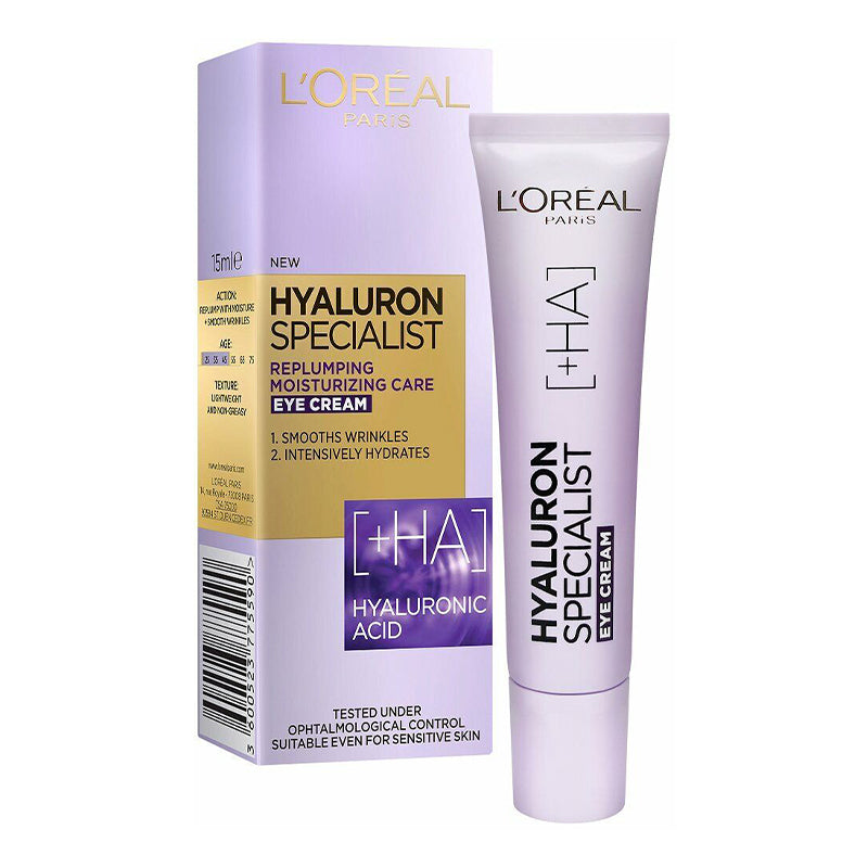 L'Oreal Paris Hyaluron Expert Replumping Moisturizing Care Eye Cream, 15ml