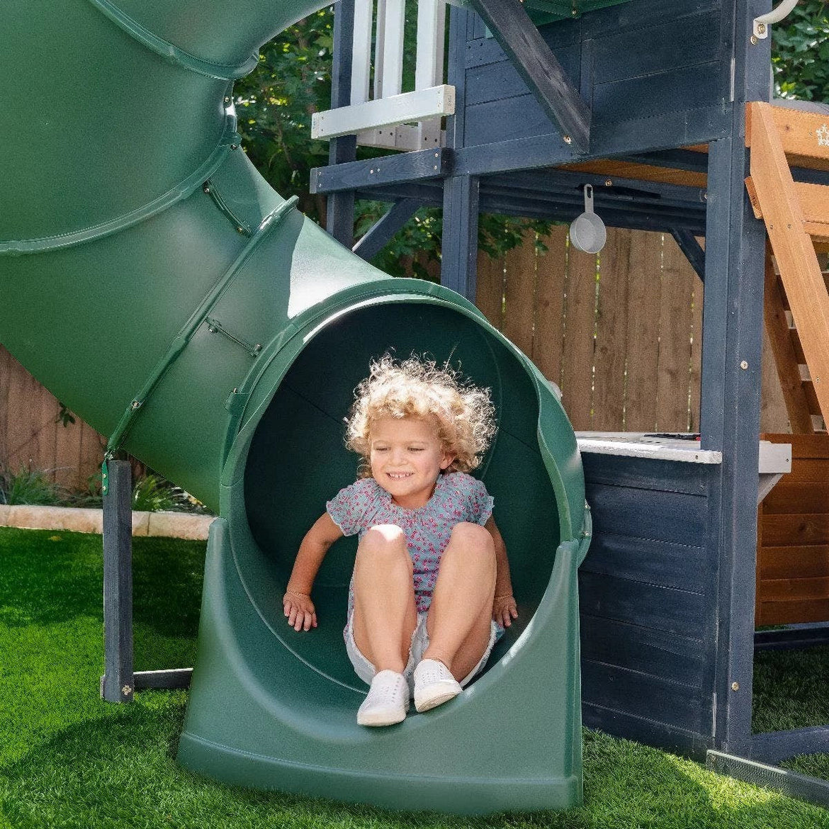 Backyard Discovery Skyfort III Cedar Swing Set w/ Tube Slide – DIY